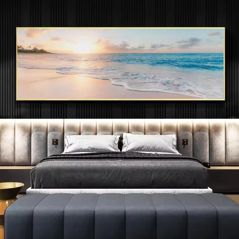 

Big Size Beach Sea Canvas Painting Landscape Wall Art Nordic seascapePosters and Prints Home Decoration Pictures for Living Room