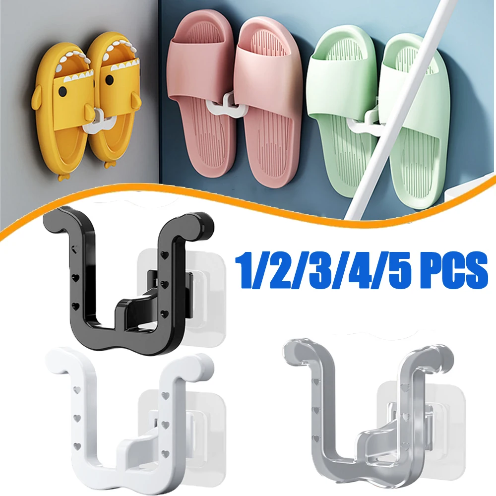 Slippers Rack No Punching Bathroom Simple Slipper Hook Toilet Drainage Rack Wall Mounted Bedroom Neat Storage Shoe Drying Rack