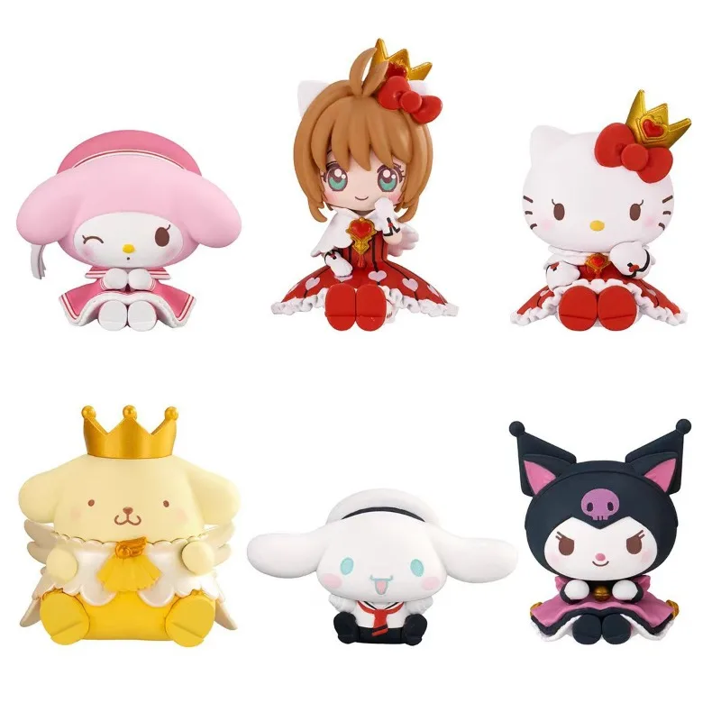 

Sanrio figure Kulomi Yugui dog pudding dog Sakura sitting doll cute KT decorative ornament
