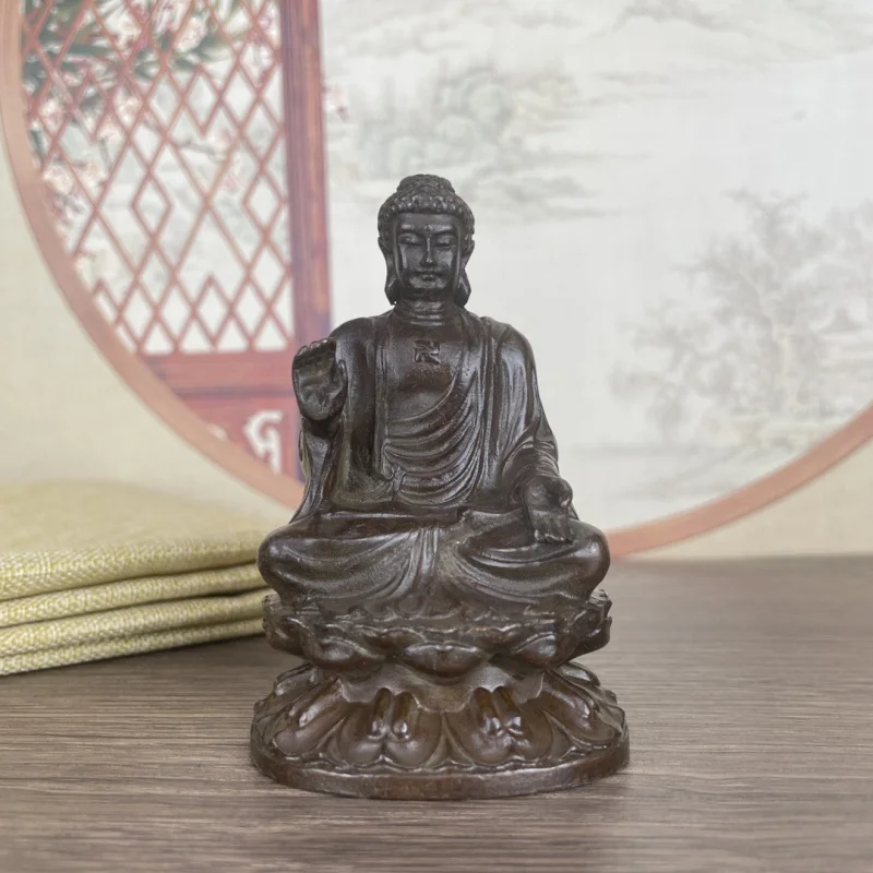 

Antique Patinaed Buddha Figurine Wenwan Home Living Room Office Decoration Offering Gift