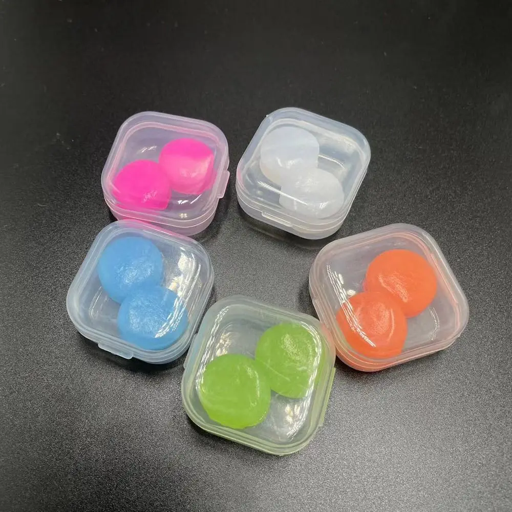 2PCS Soft Silicone Ear Plugs Multicolor Waterproof Sound Insulation Earmuffs Swimming Showering Noise Reduction Earplugs Unisex