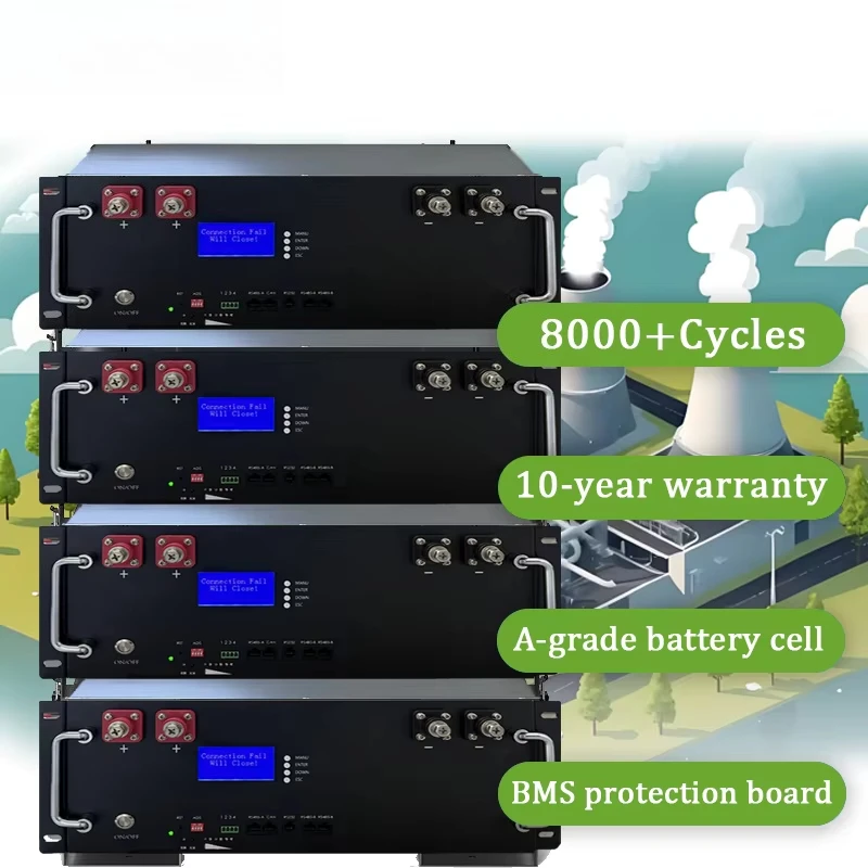 IP65 Grade Split Home Energy Solar System Storage 10kWh 51.2V 200Ah CAN Communication Smart Lithium Iron Phosphate Pack 12V BMS