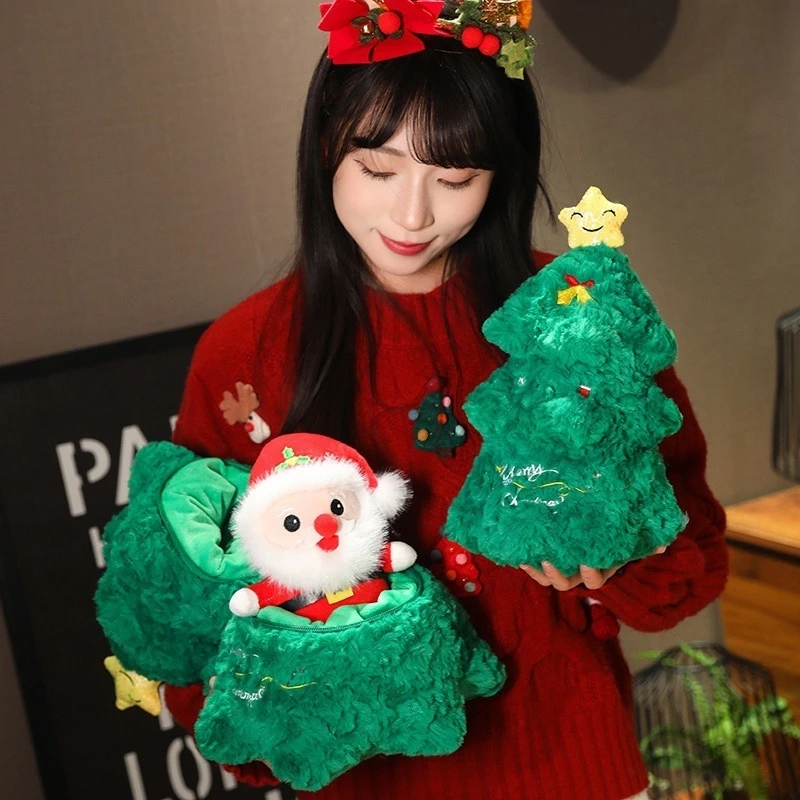 

Christmas Plush Toys Santa Claus Doll Holiday Gift For Women Festive Night Decoration Cute Soft Stuffed Xmas Tree Ornaments