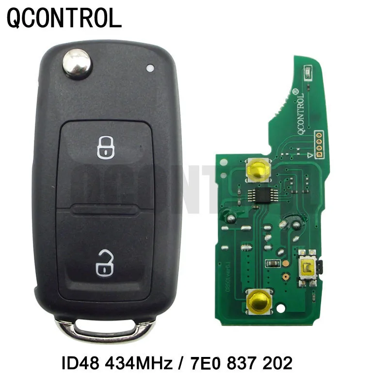 QCONTROL 2 BT Remote Car Key 434MHz ID48 Chip For 7E0837202/5FA010185-00 for AMAROK/TRANSPORTER for VW/VolksWagen