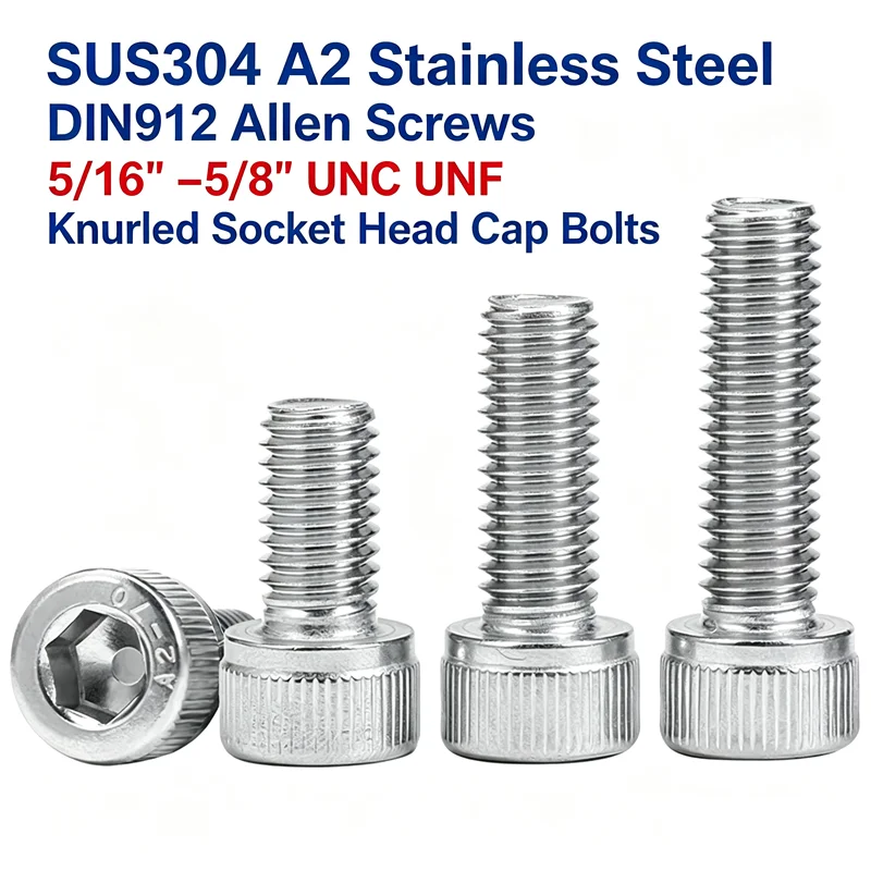 SUS304 A2 Stainless Steel DIN912 Allen Screws 5/16