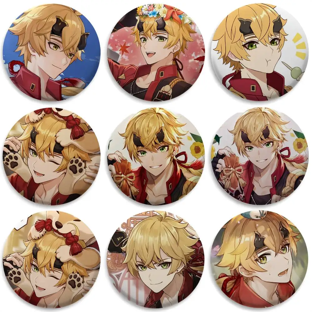 توما جينشين تأثير شارات مستديرة رائعة شارة دبابيس دبابيس الإبداعية للملابس قبعة ظهره هدية الملحقات