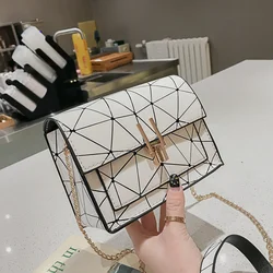 Fashion Summer Women Shoulder Bags Korean Version PU Leather Messenger Bag Texture Chain Rhomboid Handbag Crossbody Phone Bags