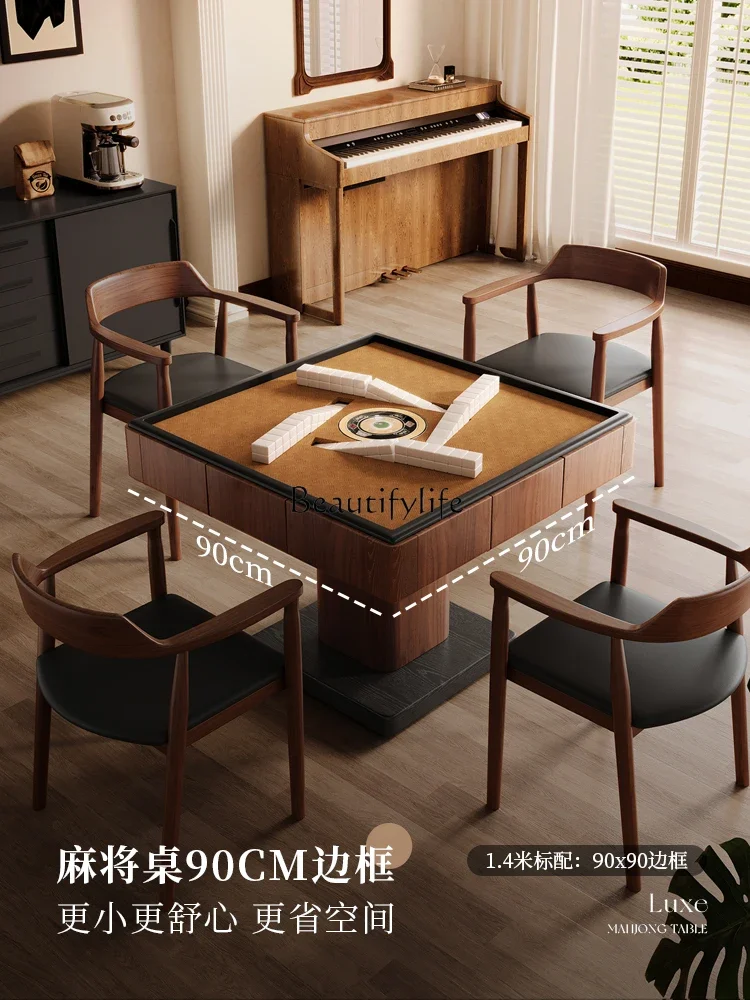 

ld14 Mahjong Dining Table Solid Wood Vintage Style Dual-use Integrated Rectangular Small Apartment
