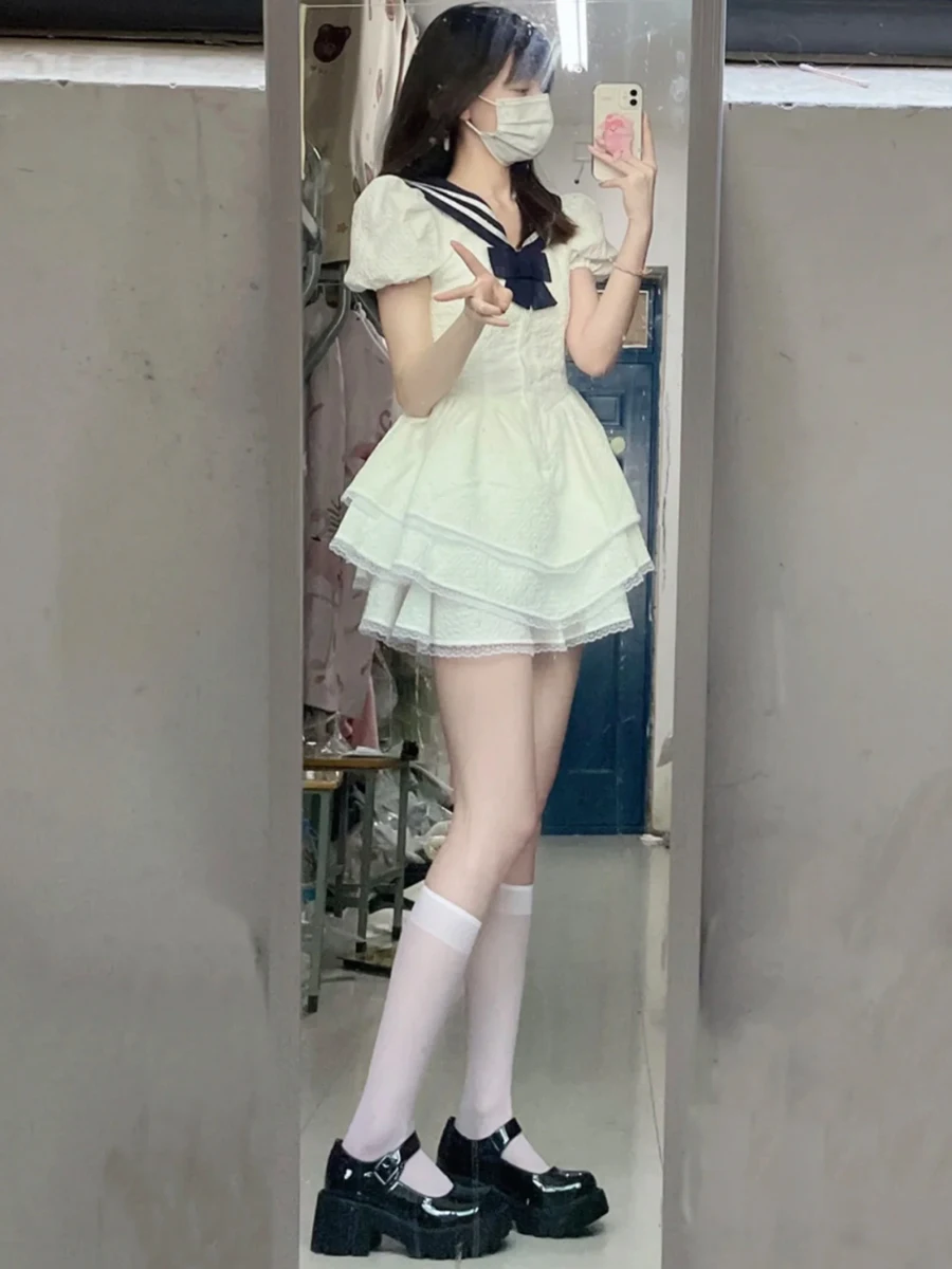 Falda de verano dulce estilo A para mujer, falda corta de cintura fruncida para la universidad, falda corta de cintura alta estilo pastel.