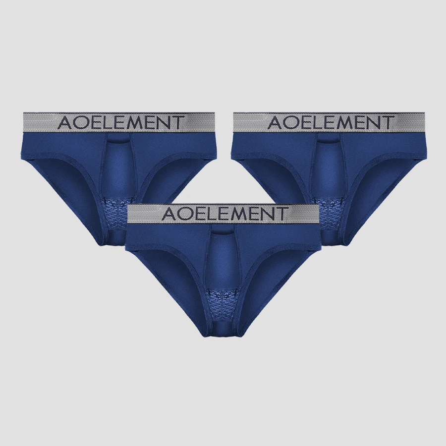 

3PCS Gun-type separated scrotal support underwear for men, triangular pants, breathable varicocele U convex sac bag