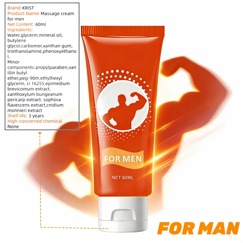 Men's Massage Cream, Nourishes Intimate Areas, a Helpful Tool in the Bedroom, and a Great Gift for Men.