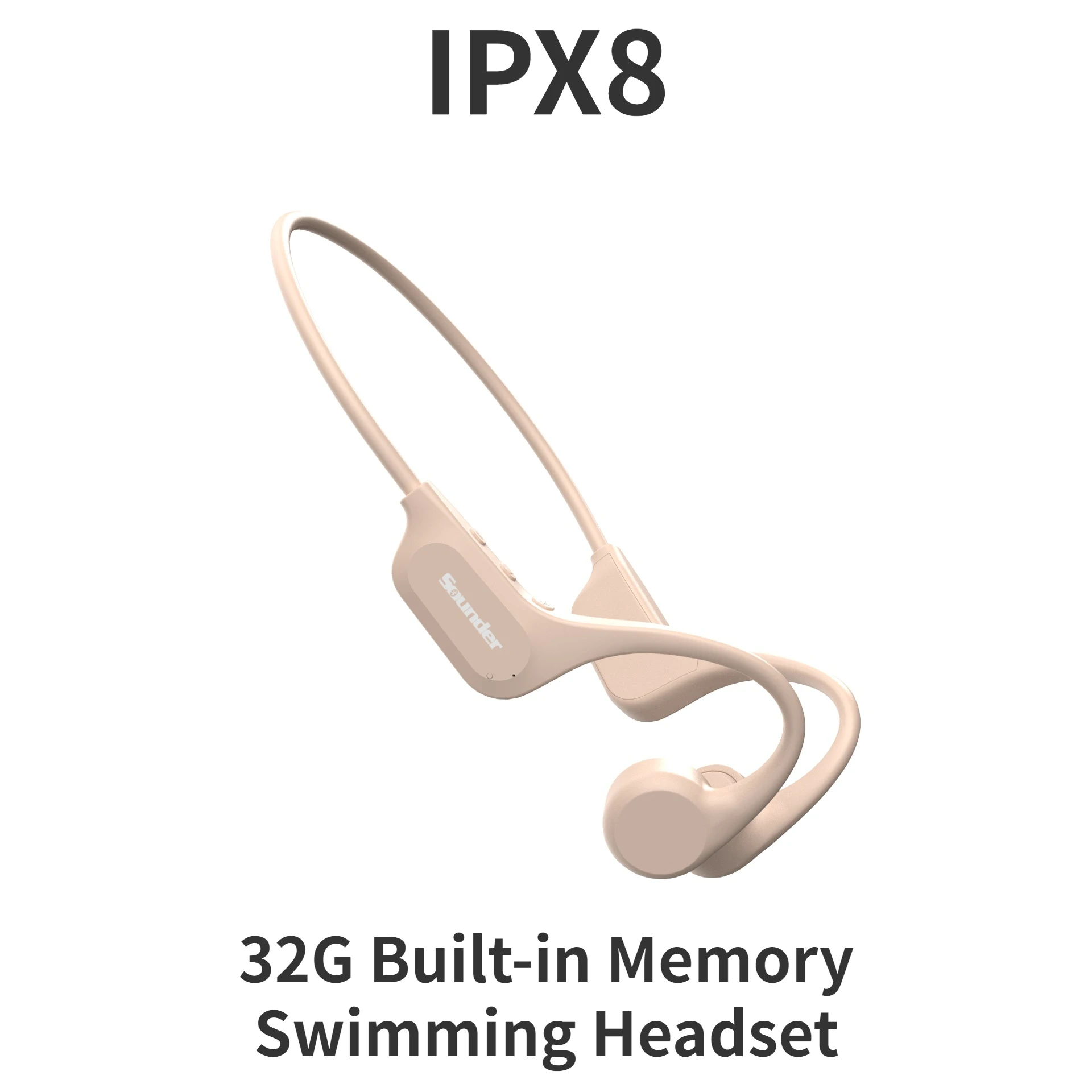 Bone Conduction Bluetooth Headset 32G Built-in Memory Swimming Headset IPX8 IP68 New Waterproof Design Headset for Outdoor Sport