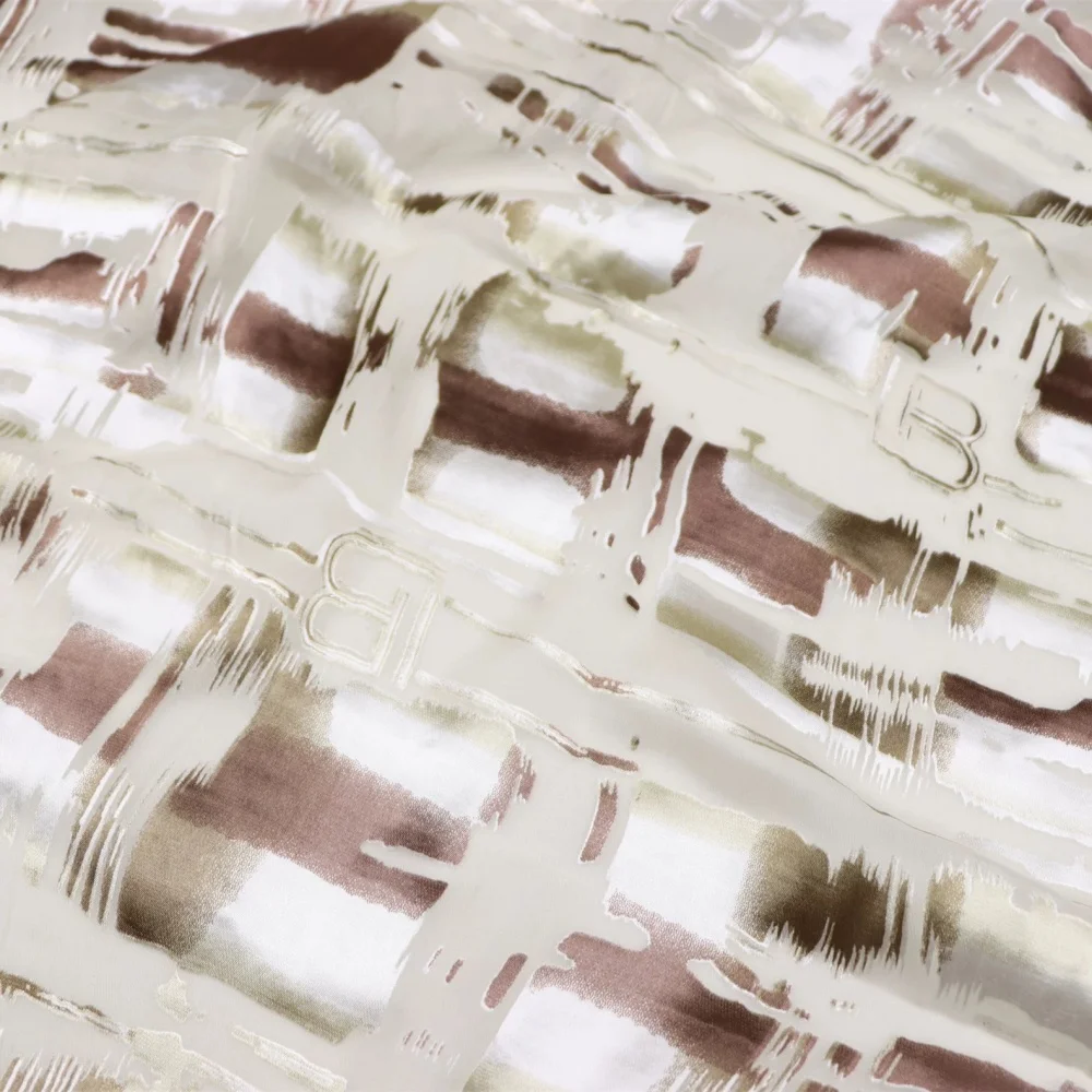 Square Shiny Lines Cheap Price Comfortable 100% Pure Silk Burn Out Fabric for Women Lady Saree Custom Clothing Evening Dresses