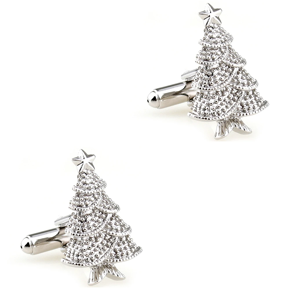 4 Designs TZG Fashion Christmas Cufflinks Men Cuff Links Tree Father (2 Pairs / Lot)
