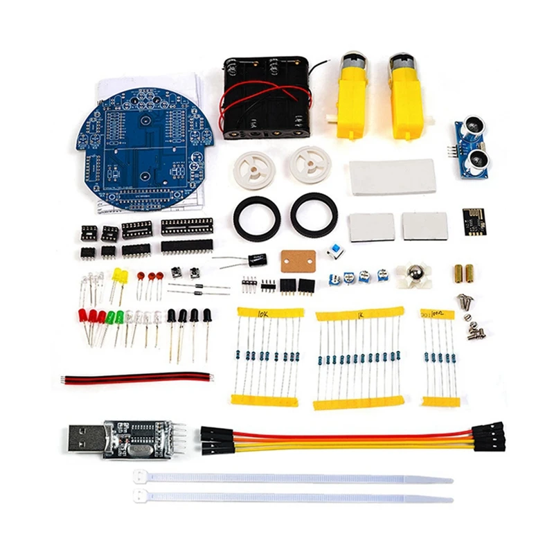 51 Mcu Slimme Auto Ultrasone Obstakel Vermijding Auto Tracking Variërend Robot Programmering Diy Car Kit