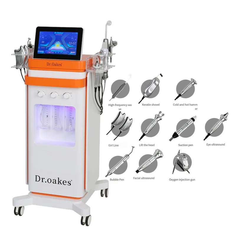 신형 11 in 1 하이드로 옥시젠 페이셜 스킨 관리 기계 하이드라 필 아쿠아 페이셜 딥 클리닝 얼굴 타이트닝 살롱용