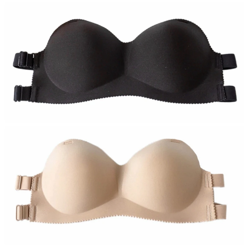 Women Beautiful Back Without Rims Comfortable Sexy Anti-Lighting Invisiblle Strapless Gathered Bra Tube Top