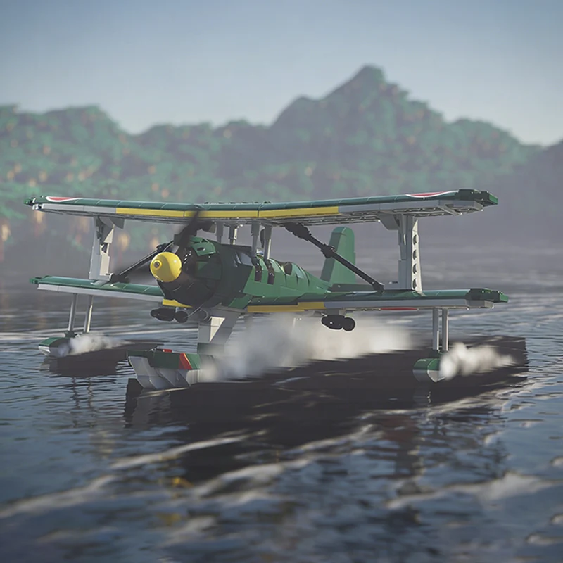 F1M2 Observation Seaplane Model MOC Building Bricks War Equipment Modular Technology Gift Holiday Assemble Children Toy Suit
