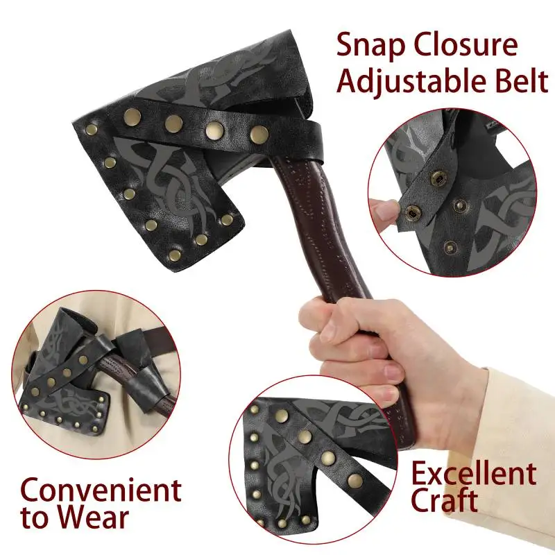 WENAM Mittelalterliche Wikinger Ritter Schwert Scheide Axt Klinge Fall Axt Scheide Halter Mit Taille Holster Scheide Larp Cosplay Requisiten