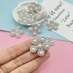 20 szt. 25mm wyściełane kolorowe Rhinestone naszywki w kształcie muszki na ubrania do nakrycia głowy nakrycia głowy do włosów akcesoria do włosów