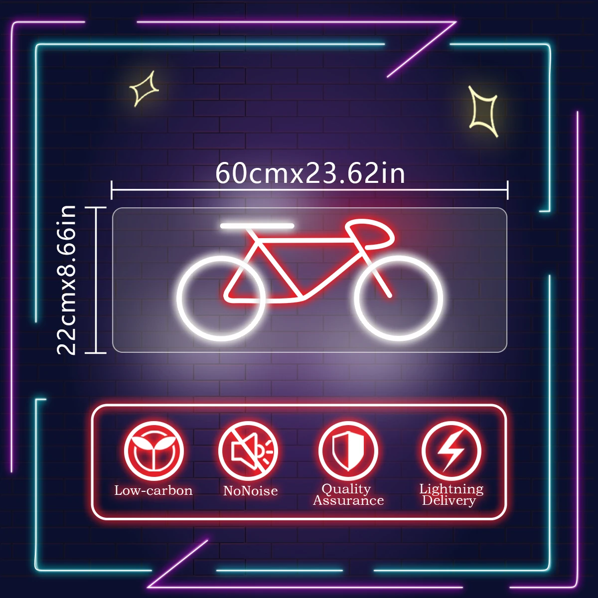 Bicycle neon signs apply to shops, bike shops, bike shop accessories to create an atmosphere to make your shop more attractive