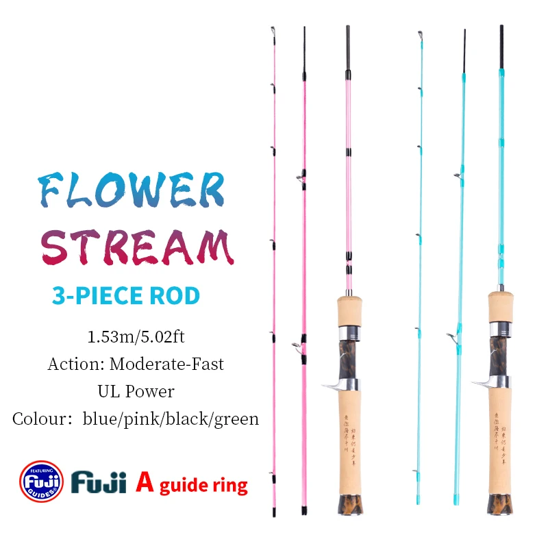 Yushan Outdoor Flower Stream Plus 1.53m Three-Piece Portable Spinning Rod. Travel-friendly ultralight (UL) rod for small fish. - AliExpress 18 Yushan Outdoor Flower Stream Plus 1.53m Three-Piece Portable Spinning Rod. Travel-friendly ultralight (UL) rod for small fish. - AliExpress 18
