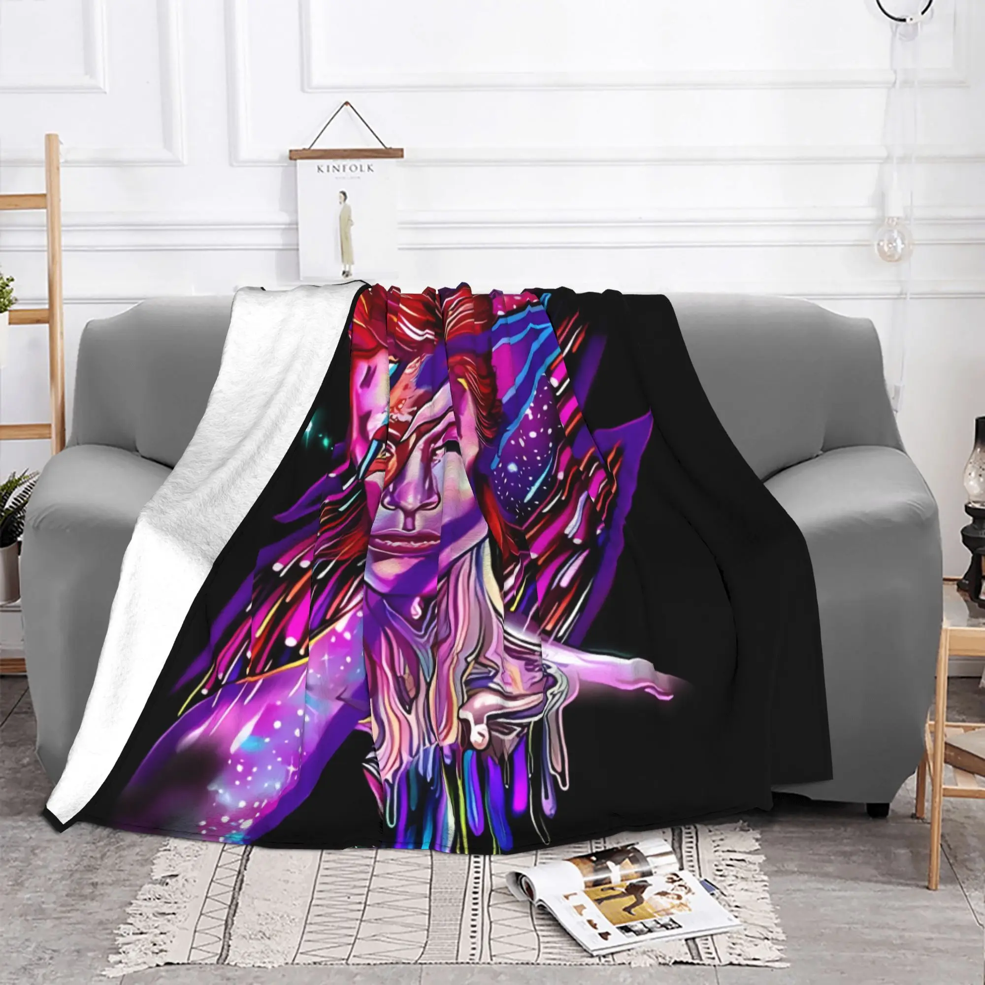 1PC home Cute Room Decor Classic Blanket Throw Blanket David Cool Bowie Novelty Warm Blanket All Season