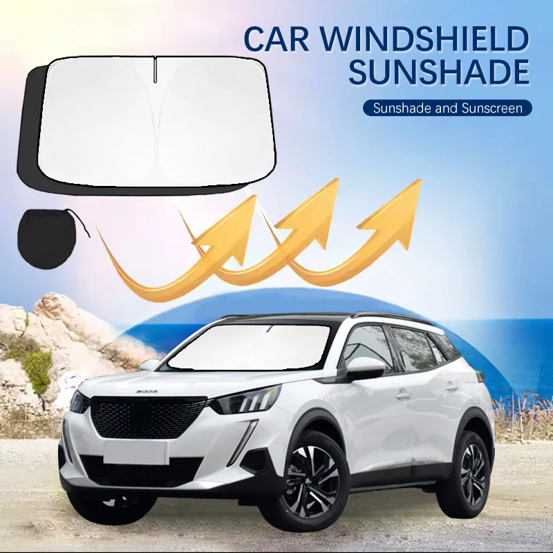 

For Peugeot 2008 Windshield Sun Shade Sunshade Sun Visor Protector Foldable Blocks UV Rays Laser Sun Protector
