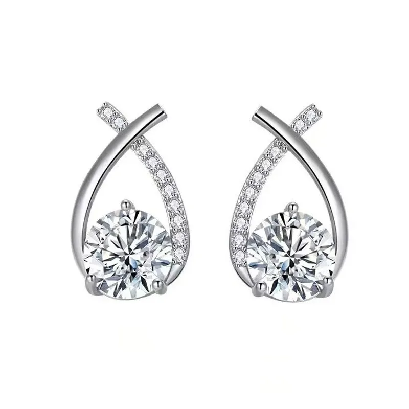 

1 пара серег с муассанитом весом 0,5 карата, символ красоты и элегантности, высококачественные украшения для помолвки/свадьбы, идеальный подарок