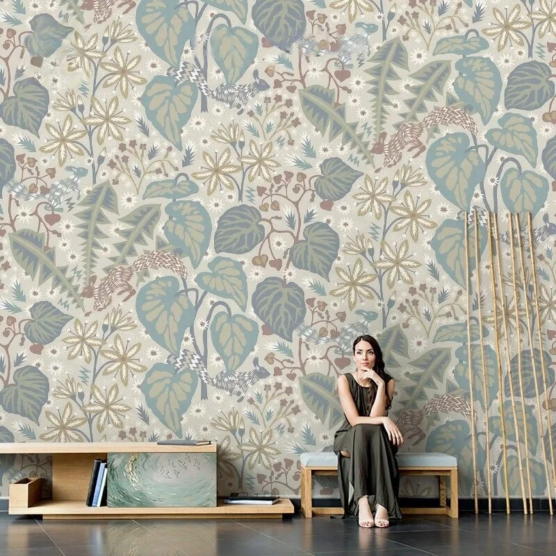 Custom French Forest Wallpaper Plant and Animal Restaurant flower Background Wall Mural papel adhesivo pared art wall Stickers