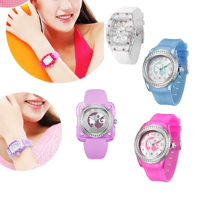 

Anime Barbie Watch Cartoon Women's Fashion Alphabet Watch Cute Girls Waterproof Watch Kawaii Round Mechanical Watchs Kids Gift