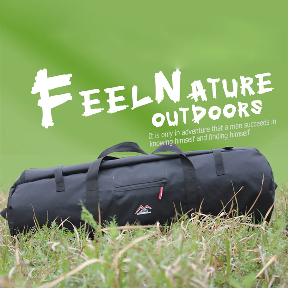 Camping Tent Storage Bag Portable Canvas Canopy Pole Bag With Zipper Folding Travel Bag For Sport Camping Accessories