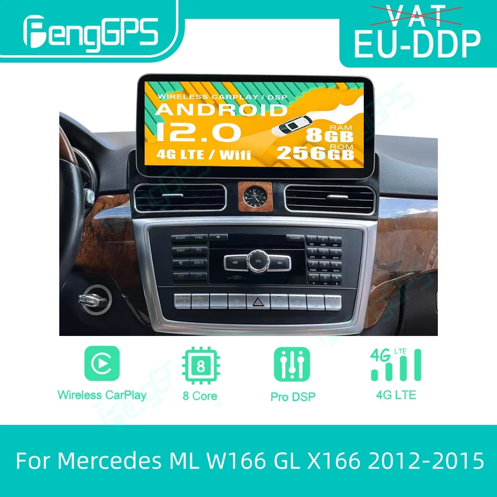 

Новая система Android автомобильное мультимедийное радио для Mercedes ML W166 GL X166 2012-2015 WIFI SIM HD сенсорный экран GPS Navi DSP 360 Carplay