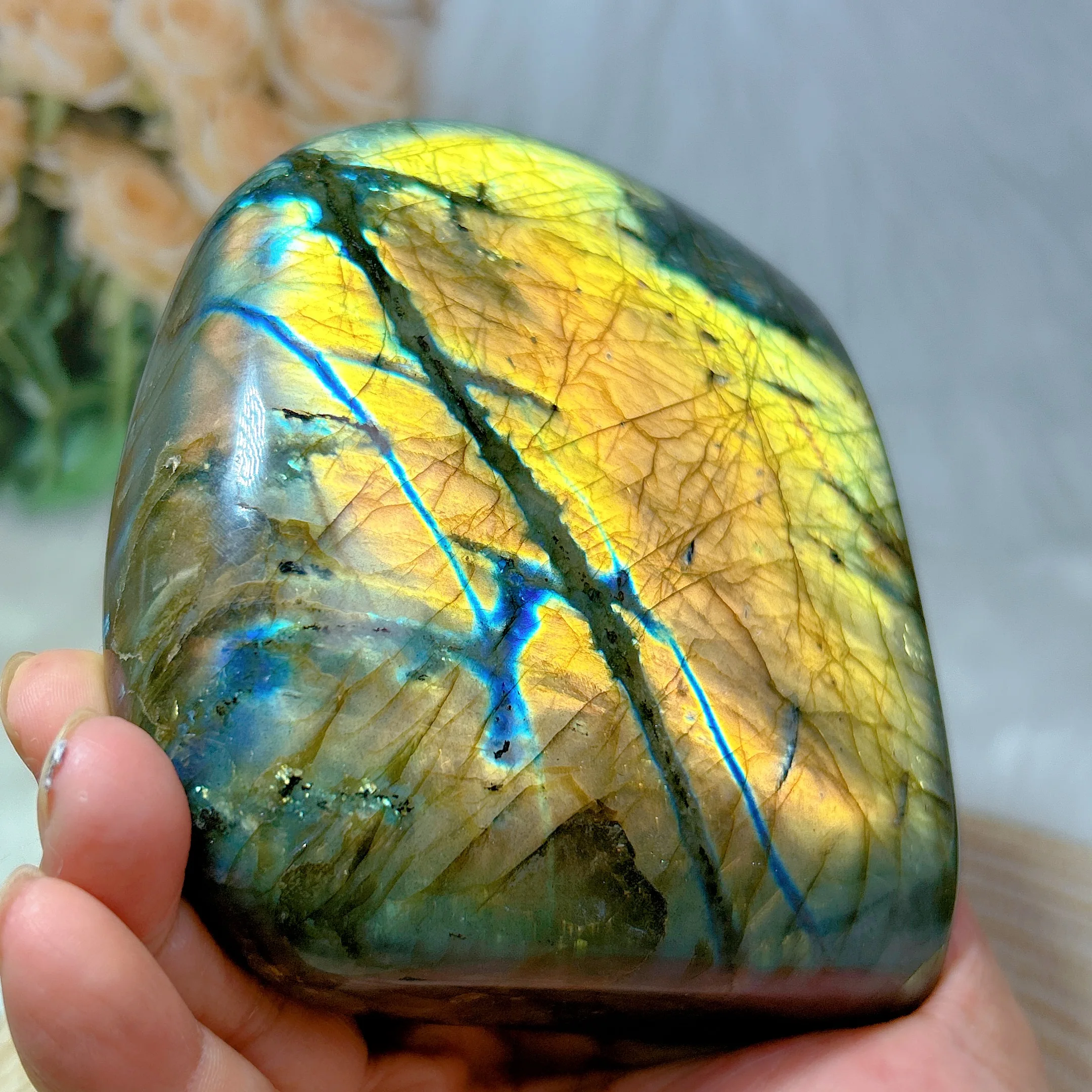 Healing Natural Crystals Golden Light Labradorite Free Form Gemstone Ore Mineral Home Decorations Gemstones Room Decor Gifts