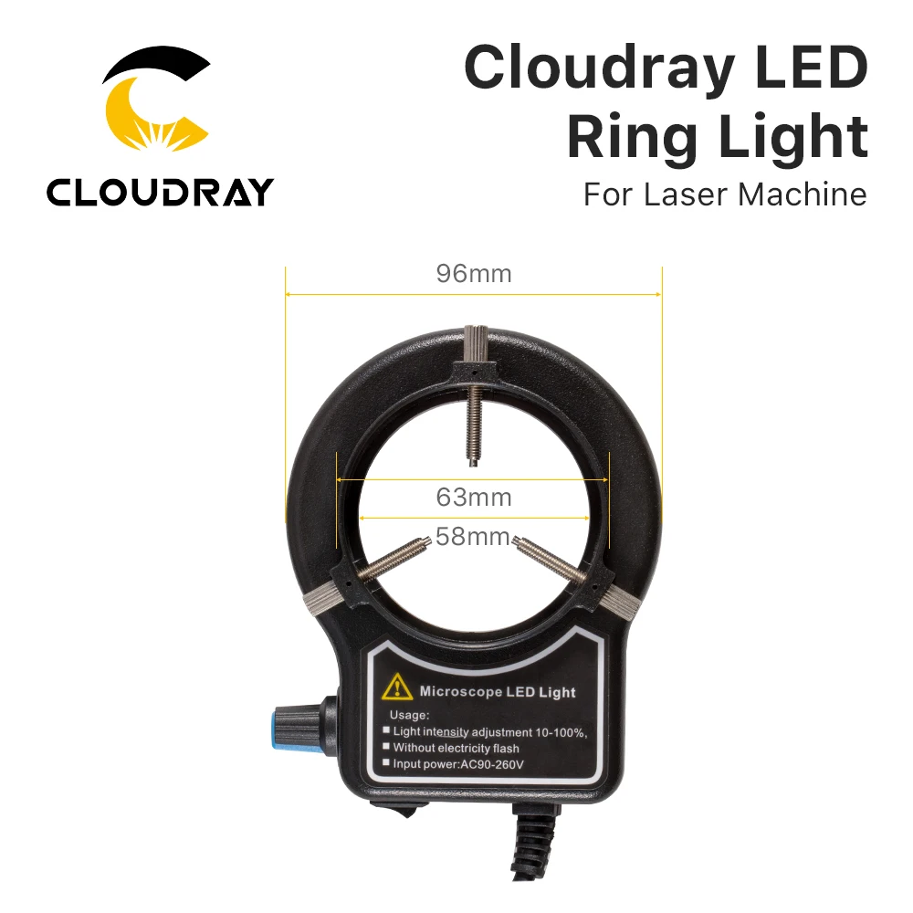 Imagem -02 - Cloudray-led Ring Light 360 ° Ângulo Giratório Mount Bracket Ajustável para Marcação a Laser de Fibra Máquina de Gravura