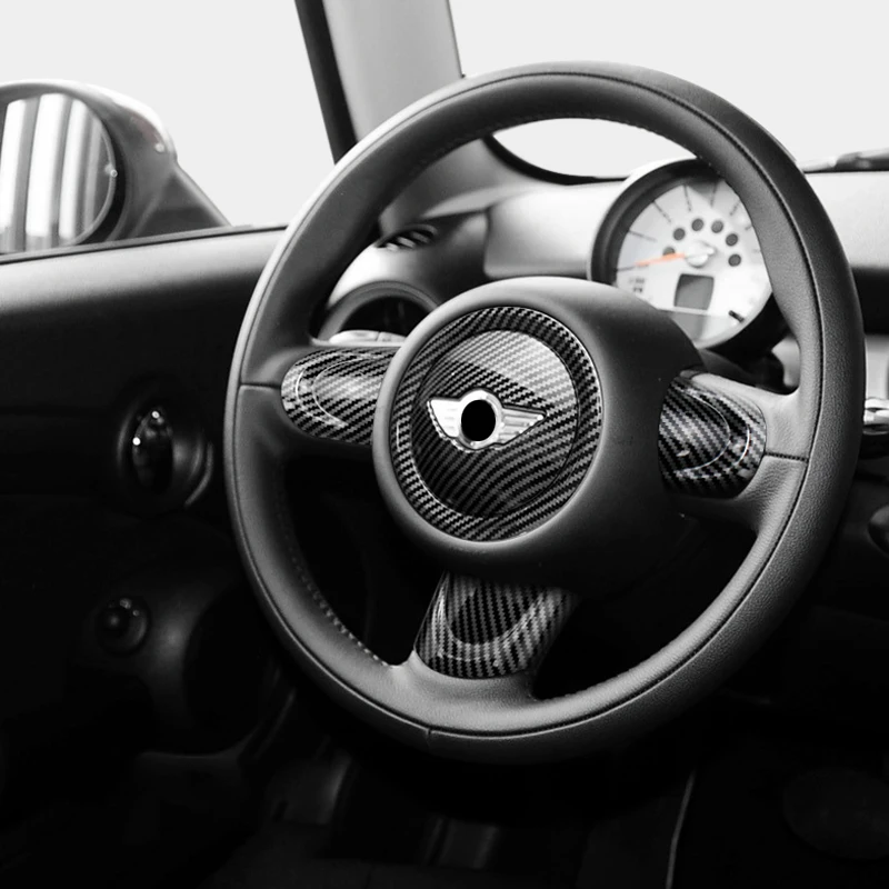 Car Steering Wheel Panel Multimedia Button Decorative Cover For BMW MINI Cooper JCW R55 R56 R57 R58 R59 R60 R61 Car Accessories