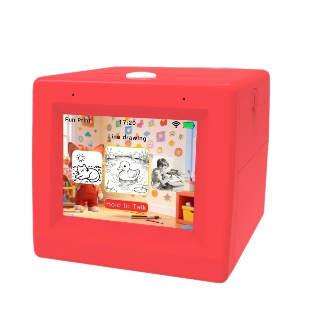 

Voice Control AI Magic Box Printer HD Screen WIFI Connect Thermal Printer Inkless Printing Mini AI Voice Sticker Printer