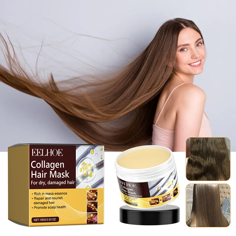 Queratina Máscara Capilar para Cabelos Secos e Danificados, Revitalização do Cabelo, Alisar, Suave Suave, Hidratar, Tratamento Capilar, Cuidado Capilar