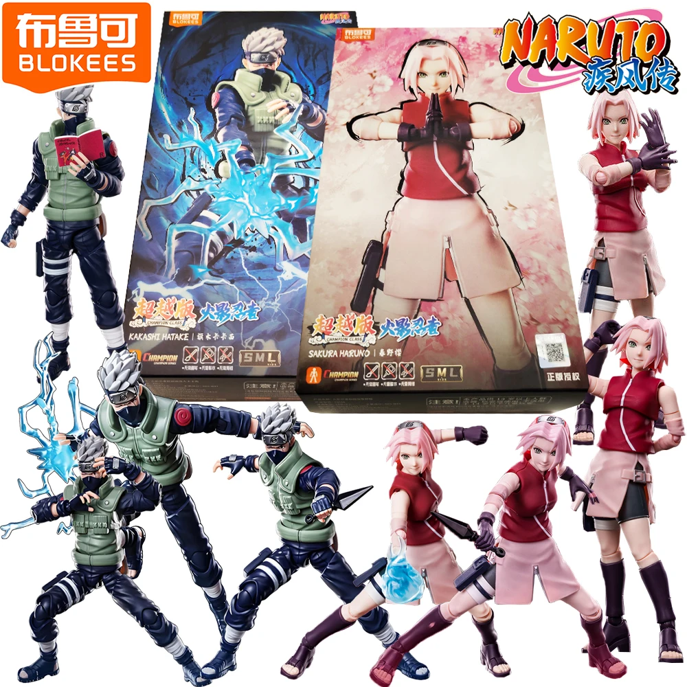 BLOKEES Genuine Official Naruto Action Toys Figures Popular Anime Character Fun Movable Assembly Model Exquisite Trendy Display
