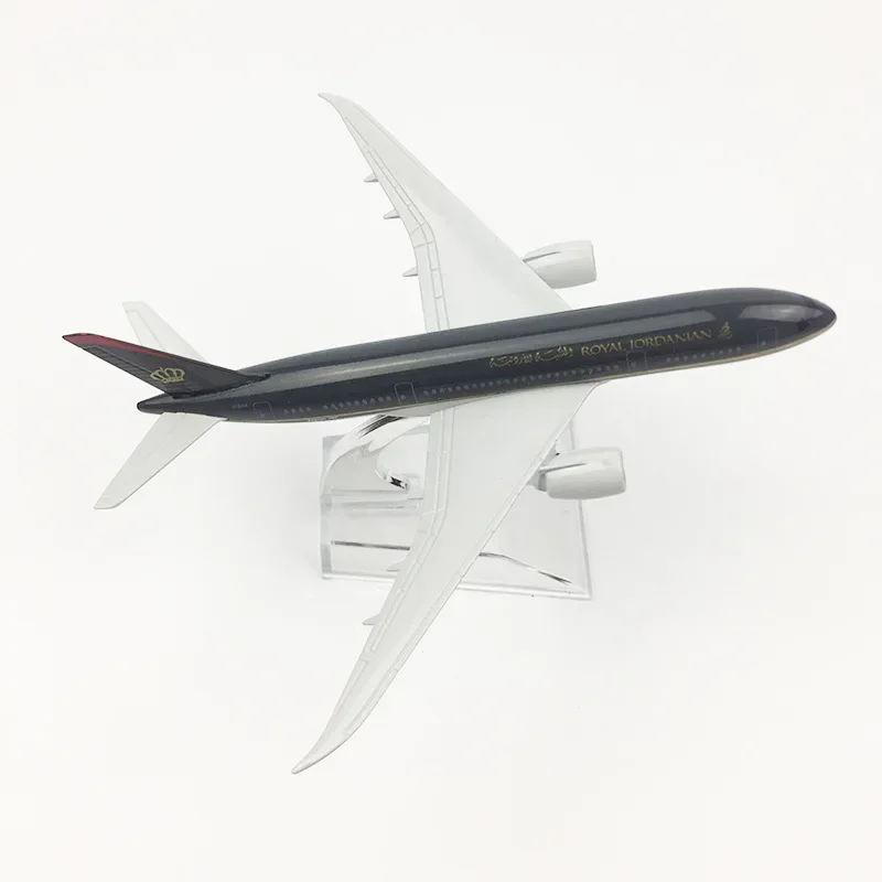 16CM Alloy aircraft model Jordan Airlines Boeing787 Diecast Aviation Plane Collectible Miniature Toys for Boys Dropshipping