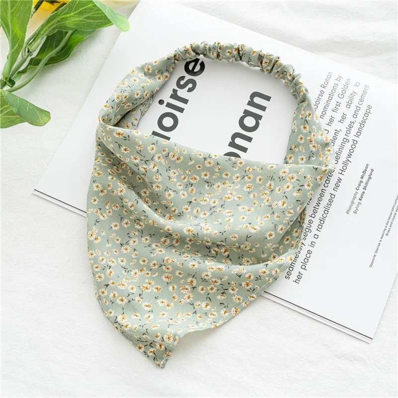 Summer Print Flower Beach Bandana Hair Scarf for Women Fashion Elastic Breathable Head Scarf Headwear Hair Accessories