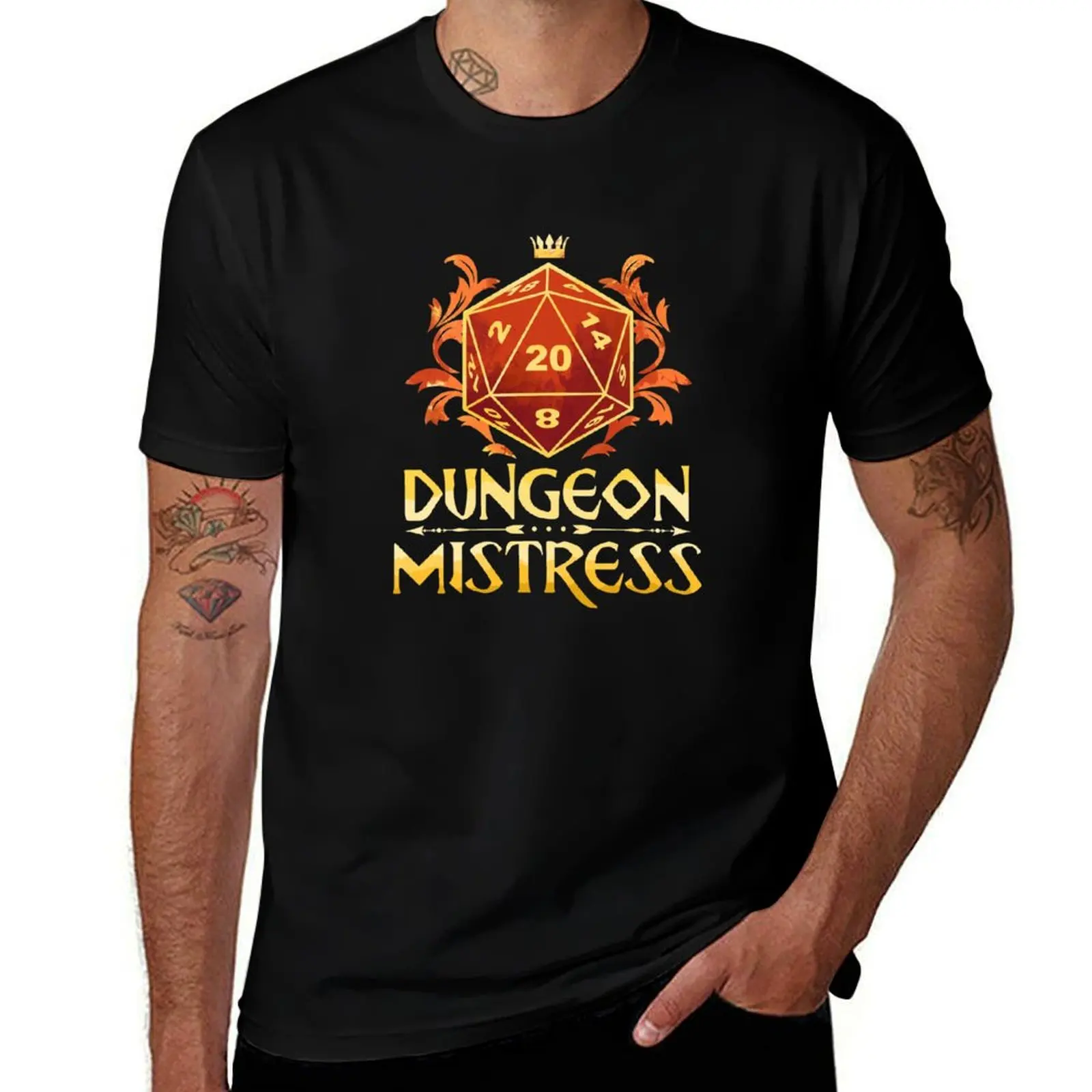 Dungeon Mistress D20 Tabletop RPG T-Shirt Plus Size Lightweight Top T-Shirt