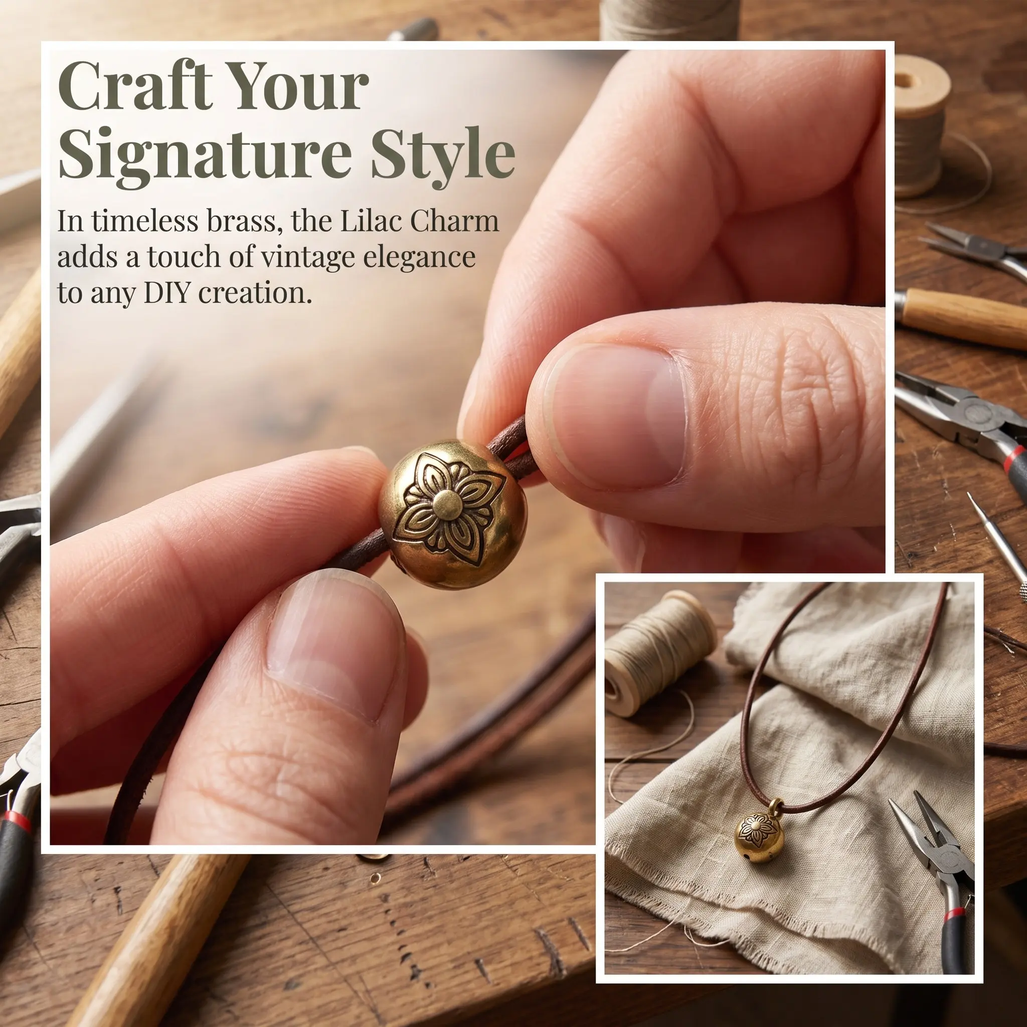 20Pcs Brass Pendant Vintage Bell Charm Finish Silent Round Floral Carved Brass Jewelry Charm Supplies for Handmade
