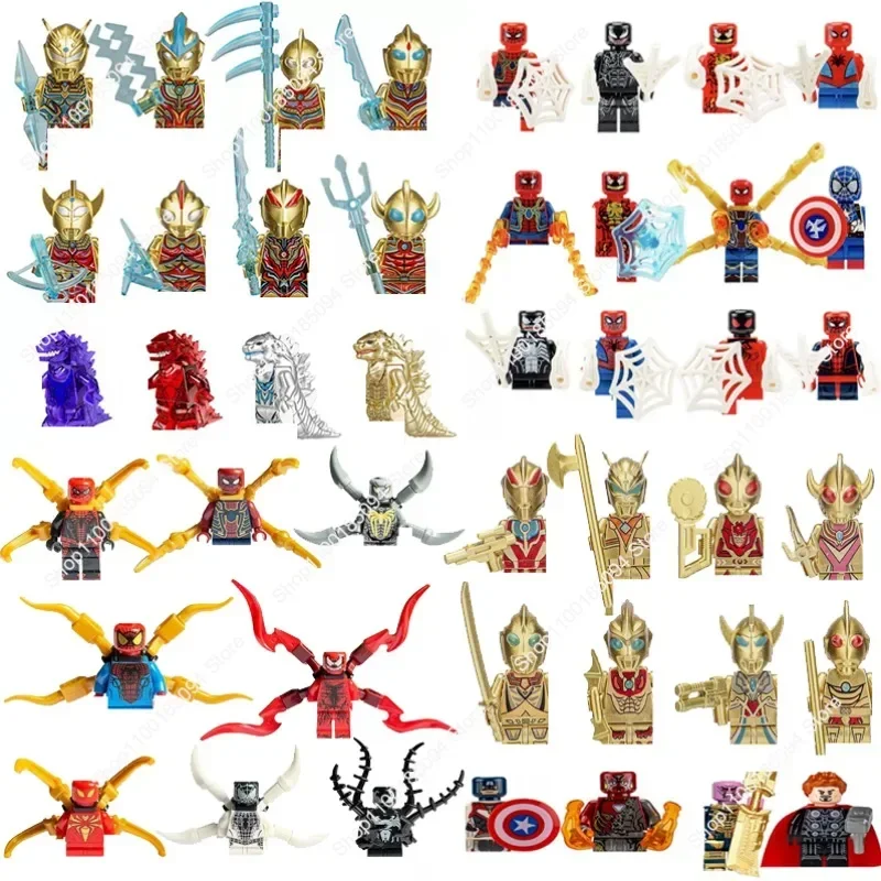 

8piece set of Marvel superheroes, anime characters, Spider Man, Hulk mini assembled building blocks, children's toy, Minifigures