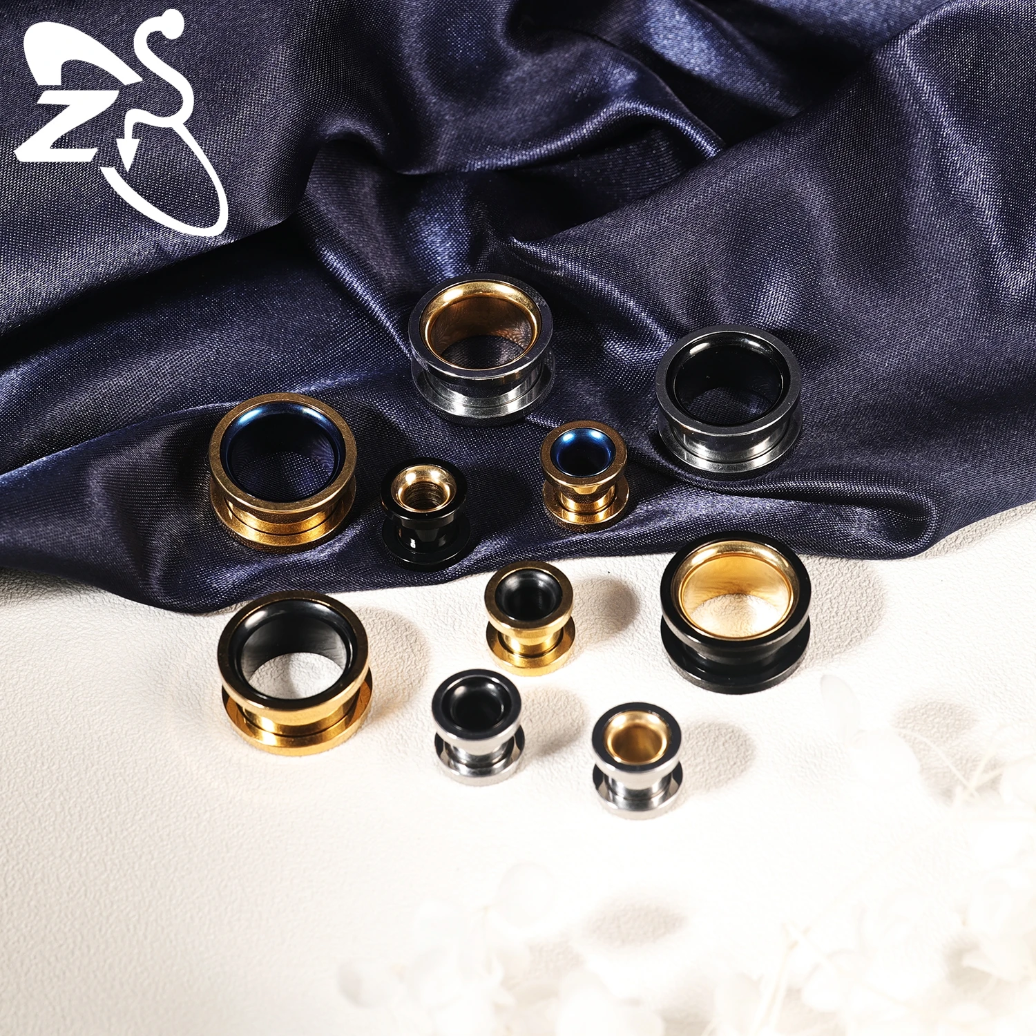 ZS Stainless Steel Ear Plug and Tunnel Set