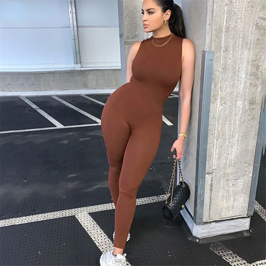 Sexy Bodycon Overall Langarm Playsuits Streetwear Overalls Casual Fitness Mode Strampler Y2K Leggings Grundlegende Herbst Frauen