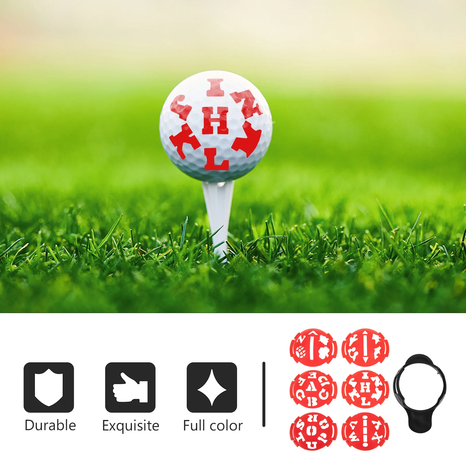 1Set Golfing Line Drawer with Alphabet Patterns Easy Use Ball Alignment Marker for Putting Swing Analysis Lightweight Portable