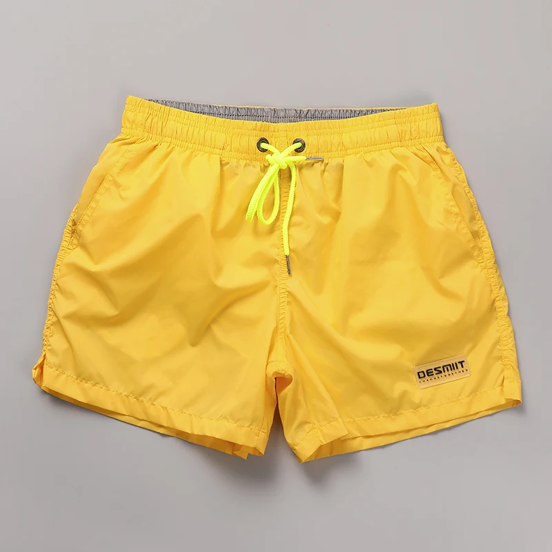 Bright Yellow Casual Loose Men's Shorts Fitness Sports Beachwear Quick Dry Straight Leg Pants Summer Outdoor Running