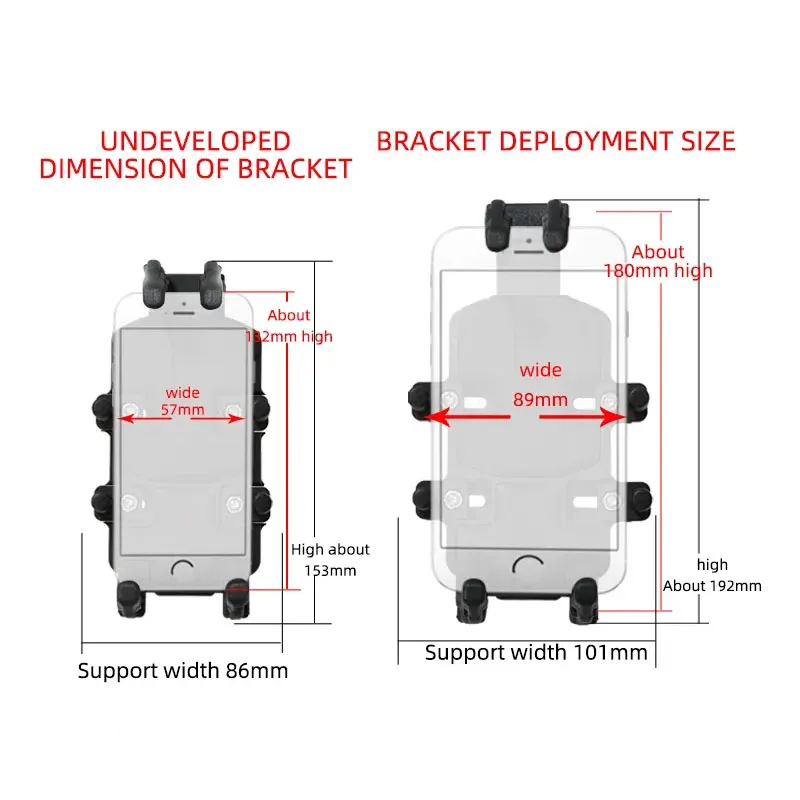 متعددة الألوان الاهتزاز لوحة جبل صدمة برهان حامل هاتف المحمول المضادة للاهتزاز حامل هاتف دراجة نارية للهواتف 5.41 ''-8.24'' #4