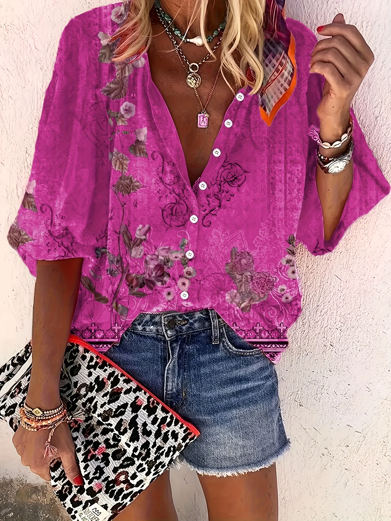 Camisa feminina de manga três  - Ethnic Fashion Clothing avaliação e preço